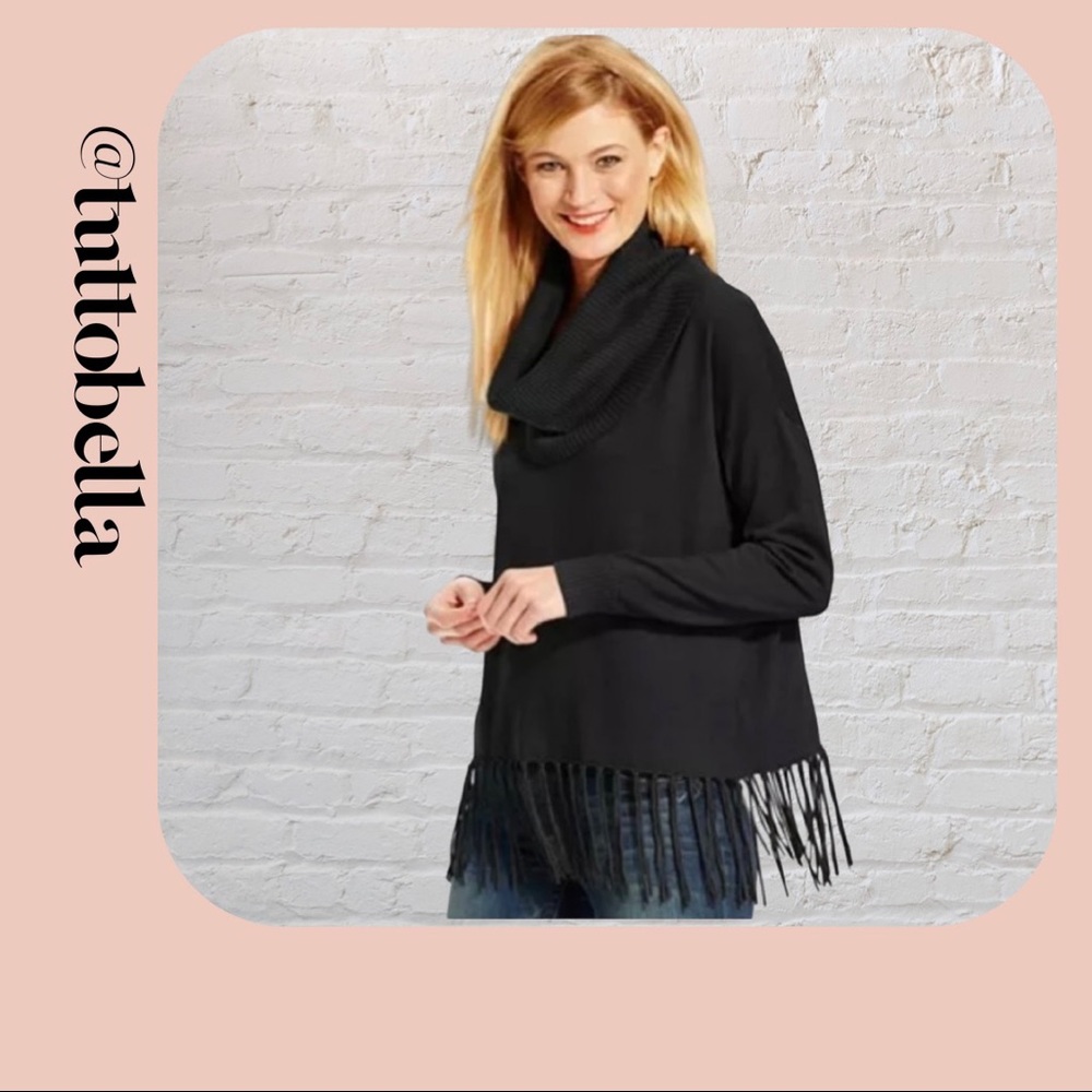 Michael Kors Cowlneck Fringe Sweater